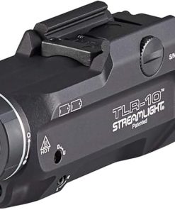 Streamlight 69470 TLR-10 Flex 1000-Lumen Rail-Mounted Tactical Weapon Light with Integrated Red Aiming Laser, Rear Switch Options, and Key Kit, Black