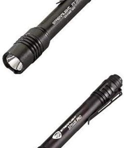 Streamlight Lumen Professional Tactical Flashlight with High/Low/Strobe w/ 2 x AA Batteries and Stylus Pro LED PenLight with Holster, Black