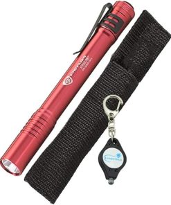 Streamlight 66120 Stylus Pro LED Penlight, Red with a Lumintrail Keychain Light