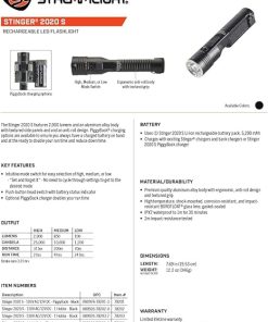 Streamlight Stinger 2020 S 2000 Lumen Rechargeable Flashlight Without Charger – Blue 2