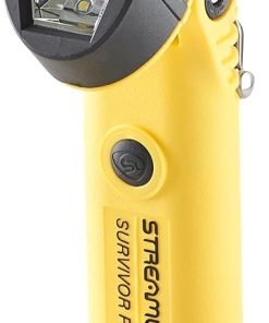 Streamlight 91810 Survivor Pivot 325-Lumen Right Angle Articulating Dual Beam Flashlight with Alkaline Batteries and Clip, Yellow