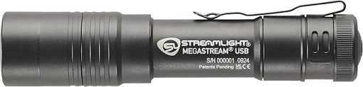 Streamlight 66210 MegaStream USB 1800-Lumen 26000-Candela Rechargeable EDC Flashlight Includes Rechargeable Battery, USB-C Cable, and Holster, Black - Image 2