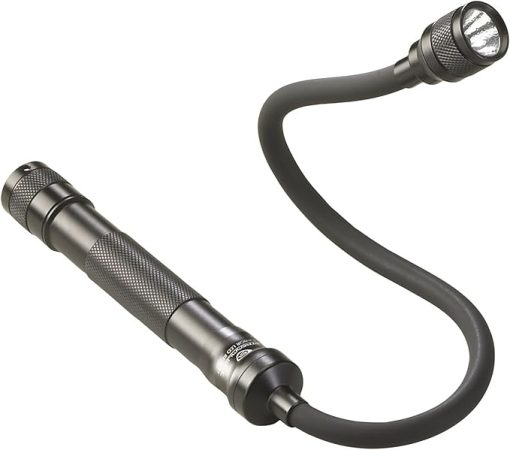 Streamlight 71600 Jr. Reach LED 115-Lumen Handheld Flashlight With Flexible Extension Cable and two (2) AA Alkaline Batteries, Black