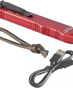 Streamlight 88814 Wedge 300-Lumen Slim Everyday Carry Flashlight, Includes USB-C Cable and Lanyard, Red