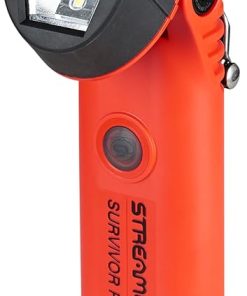 Streamlight 91800 Survivor Pivot 325-Lumen Right Angle Articulating Dual Beam Flashlight with Alkaline Batteries and Clip, Orange
