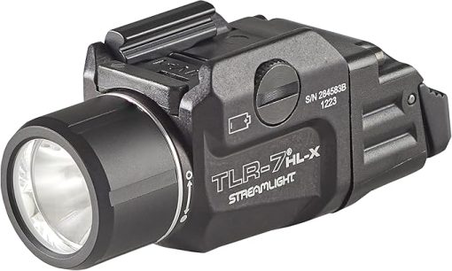 Streamlight 69458 TLR-7 HL-X USB 1000-Lumen Rechargeable Rail Mounted Weapon Light, Includes Interchangeable High and Low Switches, Black