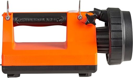 Streamlight 45811 E-Flood FireBox 1500-Lumen 4700 Candela Rechargeable Flood Beam Lantern with Dual Rear LEDs, AC/DC Charging, Heavy Duty Shoulder Strap, and Mounting Rack, Orange - Image 2