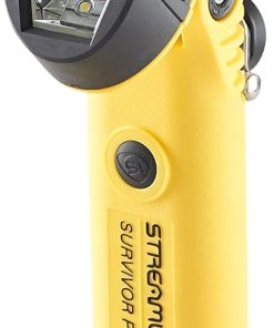 Streamlight 91826 Survivor Pivot 325-Lumen Right Angle Articulating Dual Beam Flashlight with Alkaline Batteries, Magnet and Clip, Yellow