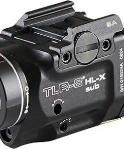 Streamlight 69469 TLR-8 HL-X sub USB 1000-Lumen Weapon Rail-Mounted Rechargeable Tactical Flashlight with Integrated Red Aiming Laser for Springfield Armory Hellcat Only, Black