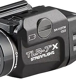 Streamlight 69424 TLR-7 X 500-Lumen Compact Tactical Weapon Light, Includes High, Low Paddle Switches and Key Kit, Black