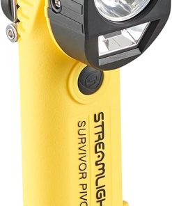 Streamlight 91839 Survivor Pivot USB 325-Lumen Right Angle Articulating Dual Beam Rechargeable Flashlight with Magnet and Clip, Yellow