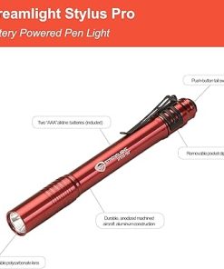 Streamlight 66120 Stylus Pro LED Penlight, Red with a Lumintrail Keychain Light 2