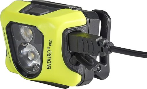 Streamlight 61436 Enduro Pro 200-Lumen USB Rechargeable LED Headlamp with Elastic Head Strap, Rubber Hard Hat Strap, 3M Dual Lock Fasteners, and USB Cable, Yellow - Image 2