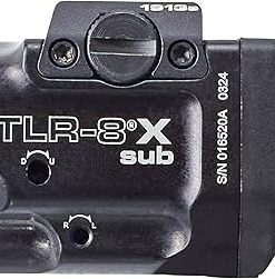 Streamlight 69418 TLR-8 X sub 500-Lumen Rail-Mounted Tactical Weapon Light with Integrated Red Aiming Laser Exclusively for 1913 Short Models Only, Black 2