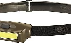 Streamlight 61706 Bandit 180-Lumen USB Rechargeable Red LED Headlamp with Elastic Head Strap, Clip, and USB Cable, Coyote