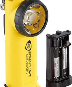 Streamlight 90960 Survivor X 250-Lumen Right-Angle Firefighter's Flashlight with Three (3) "AA Alkaline Batteries, Yellow