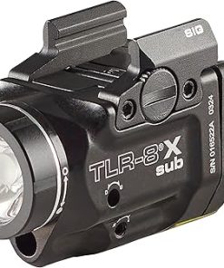 Streamlight 69417 TLR-8 X sub 500-Lumen Rail-Mounted Tactical Weapon Light with Integrated Red Aiming Laser Exclusively for Sig Sauer P365/XL Closed Rail Systems Only, Black