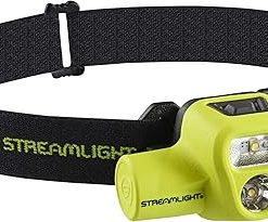 Streamlight 61463 USB HAZ-LO 250-Lumen Intrinsically Safe Headlamp with 120V AC Charging System and Cradle, Elastic Head Strap, Rubber Hard Hat Strap, and 3M Dual Lock Fasteners, Yellow 2